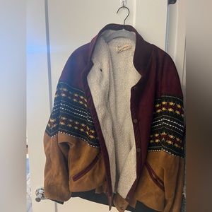 aztec print bomber jacket